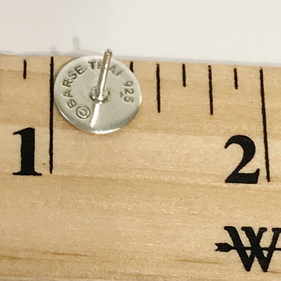 Barse 925 Sterling Silver Dainty Abstract 60s Swirl Flower Stud Post Earrings - Picture 8 of 8